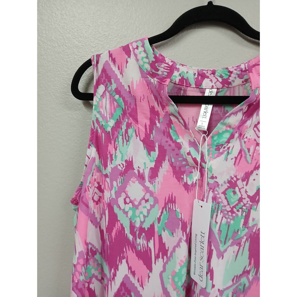 Dear Scarlett Lizzy Tank Top in Pink/Teal - Picture 3 of 7